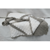 So-little handmade Wit/taupe babydekentje