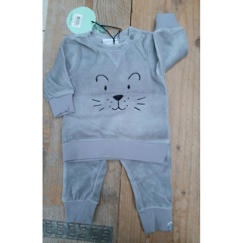 Kledingset Jollein velours grey
