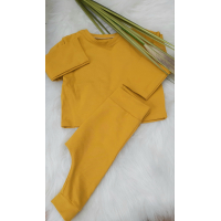 t-shirt oker geel lange mouw