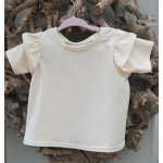 t-shirt ecru met roezel korte mouw