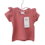 Hot pink basic flutter topje zonder mouwen 