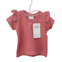 Hot pink basic flutter topje zonder mouwen 