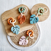 Bijtring Leaf - Cognac / Nude / Salie