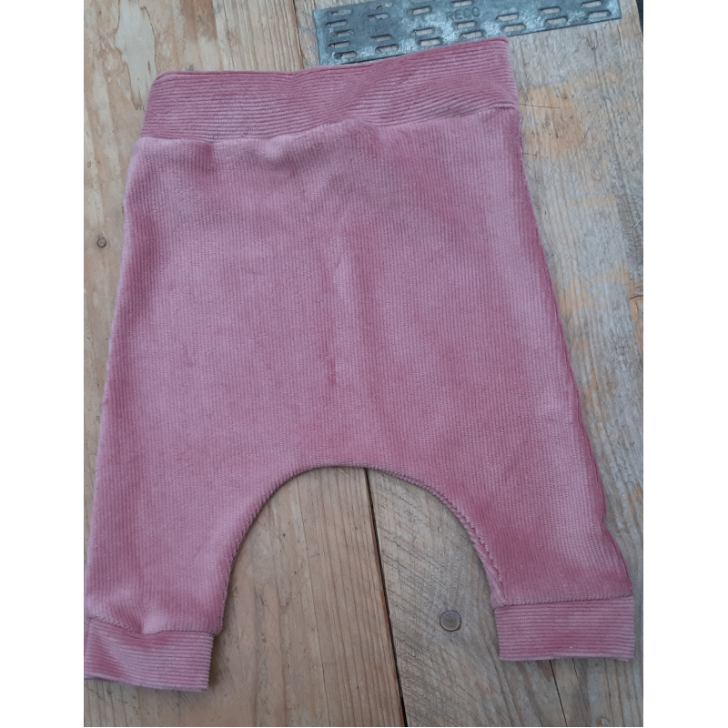 Baggy broekje oud roze rib fluweel