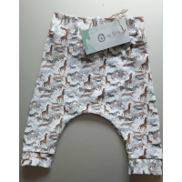 Baggy broekje wit met wilde dieren