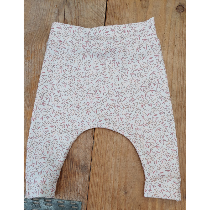 Baggy broekje roze/ecru