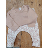 Baggy broekje roze/ecru