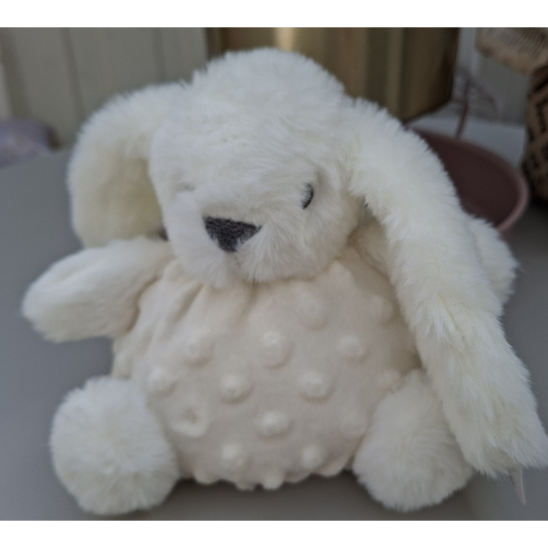 Knuffelkonijn met rammelaar