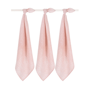Jollein Hydrofiel multidoek small 70x70cm Snake pale pink (3pack) 