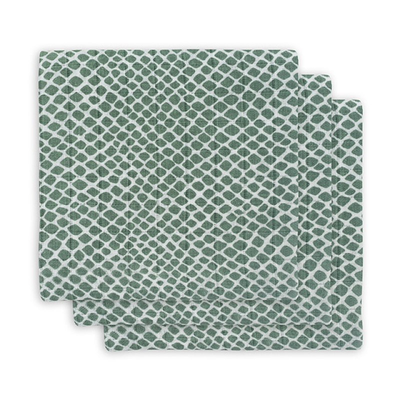 Jollein Monddoekje hydrofiel Snake ash green (3pack) 