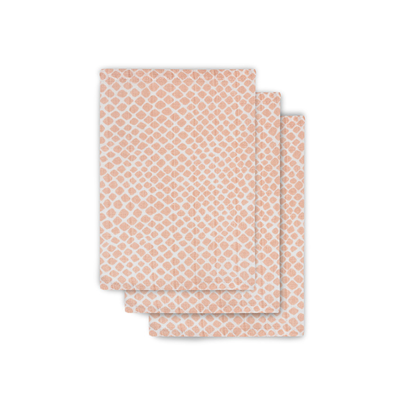 Jollein Hydrofiel washandje hydrofiel Snake pale pink (3pack) 
