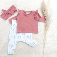 Hot pink Basic flutter topje met  mouwen 