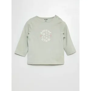 t-shirt licht blauw met opdruk