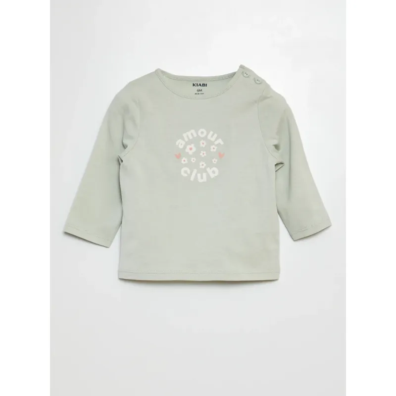 t-shirt licht blauw met opdruk