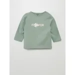 t-shirt met lange mouwen en print - GROEN