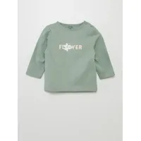 t-shirt met lange mouwen en print - GROEN