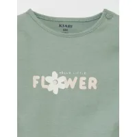 t-shirt met lange mouwen en print - GROEN