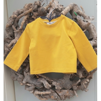 t-shirt oker geel lange mouw