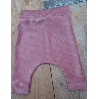 Baggy broekje oud roze rib fluweel