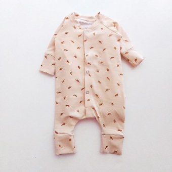 Hot Pink Boxpakje beige bladeren