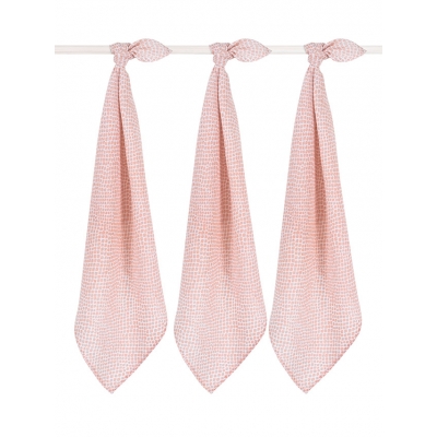 Jollein Hydrofiel multidoek small 70x70cm Snake pale pink (3pack) 
