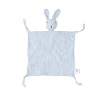 Cadeau set bandana, bijtring en tutpopje licht blauw