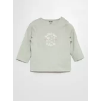 T shirt licht groen met opdruk