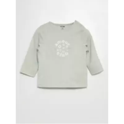 T shirt licht groen met opdruk