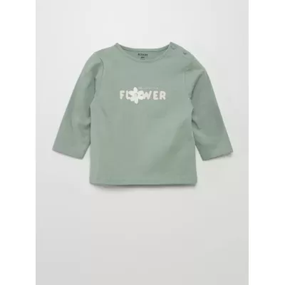 t-shirt met lange mouwen en print - GROEN